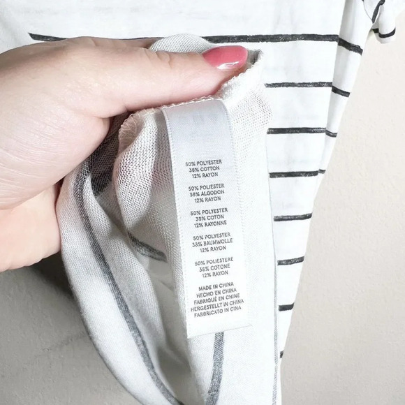 Alternative Women Black/White Apparel Eco-Jersey Striped T-Shirt V-Neck Sz M NWT - Picture 5 of 6